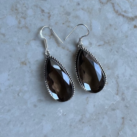 NWOT Sundance Earthen Dusk Earrings, Smokey Quartz, Sterling Silver - Picture 3 of 6